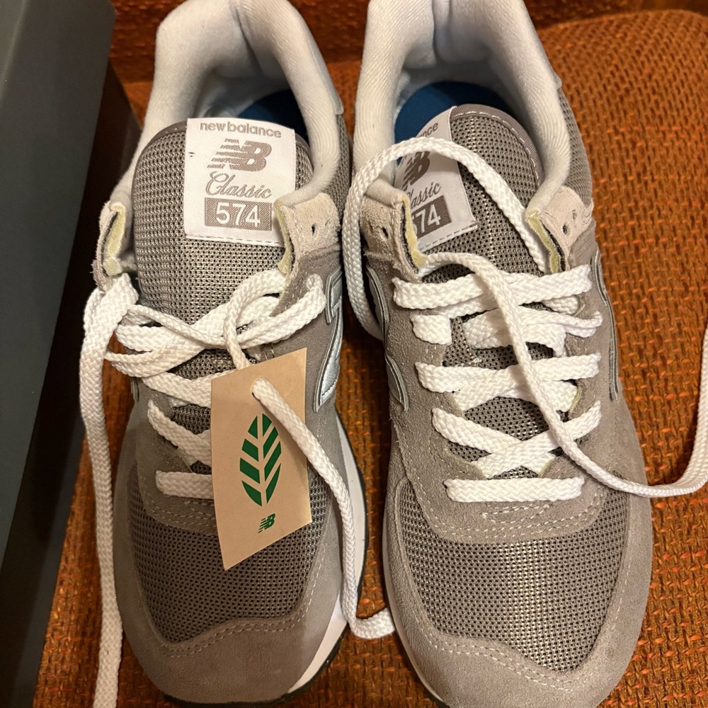 New Balance 574 Classic Gray and White Sneakers